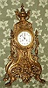 French, Mougin, Large cast bronze fantasy clock, depicting the North Wind at the bottom, other gargoyles and winged griffins aside the top finial, and with 4 large paw feet, with a quality bell strike movement and porcelain dial. C. 1890.