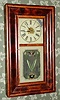 Chauncey Jerome (?), OOG mahogany shelf clock, 8-day time and strike, 2-wt. C.1850.