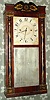 Chauncey Boardman, Bristol, Conn, stenciled half column and splat shelf clock, 30-hour time and strike wood movement, "groaner". C.1830.