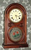 E. Ingraham and Co., Bristol, Conn, "VENETIAN", rosewood round Gothic shelf clock, 8-day time and strike, spring. C.1863.