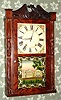 Riley Whiting, Winchester, Conn, cased by Wm. A. Whiting and Co., Buffalo, NY, 30-hour wood movement carved column and splat shelf clock, 2-wt. C.1830.