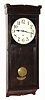 New Haven Clock Co, New Haven Conn. "No. 3043" model, 8 day time brass mvt in hardwood case with mahogany finish, spring driven. C. 1917.