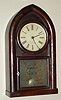 Brewster and Ingrahams, Bristol, Conn, Beehive shelf clock with original cut/frosted tablet, 8-day spring movement. C.1850.