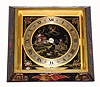 Chelsea Clock Co., Boston, Mass, CHINESE LACQUER, strut timepiece, back wind, serial No. 516398, 8-day. C.1947.