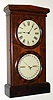 Seth Thomas Clock Co, "PARLOR CALENDAR No. 3", rosewood cased double dial perpetual calendar clock, time and gong strike, 8-day. C.1879.