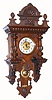 German, Gustav Becker, open well "Berliner" wall clock, 8-day time and gong strike, movement not original to the case. C.1890.