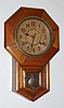 Japanese, Mini School Clock, short drop octagon, time and gong strike, 8-day, spring. C.1910.