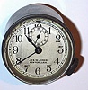 American Boat Clock, unknown maker, but nice quality and retailed by Jos. W. Jones, New York in a nickeled case with screw bezel and large stem wind / set knob at 4 o'clock. Appears to be 8 day. C.1925.
