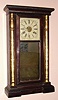 S. C. Spring, Bristol, Conn., 8-day time/strike strap brass movement column and cornice shelf clock. Circa 1864