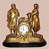 Seth Thomas' Sons and Co., NY, "No. 8003" (Rebecca at the Well), 15-day time and bell strike figural mantel clock, figure incomplete Circa 1872