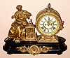 Ansonia Clock Co., "Newton", 8-day figural mantel clock, open escapement on the dial, Circa 1894