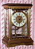 Boston Clock Co., DELPHUS model crystal regulator, tandem wind, with damaskeen plates, serial No. 7436, eight-day, C.1890