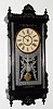 Ansonia Clock Co., "Dispatch", 8-day time and strike wall clock, black/ebony with highlights, Circa 1883