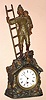 French, patinated spelter 8-day figural timepiece, the "Fireman", Circa 1912