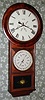 Welch, Spring and Co., Forestville, Conn, USA, "REGULATOR CALENDAR No. 1", large double dial perpetual calendar clock, case of rosewood and veneers, and with 18 inch time dial and 12 inch calendar dial, C.1878