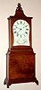 Massachusetts Shelf clock, copy of an Aaron Willard example with an 8-day front mount pendulum banjo style weight movement. Circa 1960