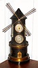 French, WINDMILL from the industrial series, clock and barometer in the central tower and the windmill driven by a spring motor in the base section of the mill, C.1885.