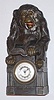 German, Junghans, Monkey automaton clock, eyes move and lower jaw moves up and down while clock is running, C.1915