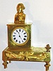 French, C.1820, a small figural clock bearing bust of G. Washington, with a crown-verge, fusee movement, wound from the rear