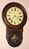 Seth Thomas Clock Co., "SIGNET", walnut wall clock, with burled accents, 8-day time only, C.1880