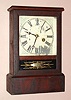 Terry Clock Co., Waterbury, Conn, cottage clock with early S.B. Terry movement with cross support for spring arbor riveted to plates (correct), 1-day, spring, C.1870