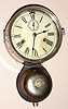Seth Thomas Clock Co., 30-hour time and ship's bell strike wall clock, outside bell, Circa 1884