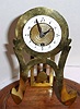 Austrian, 30-hour miniature timepiece and dial from a different case now fitted to brass frame and mounted onto a modern walnut base, C1830