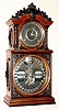 Ithaca Calendar Clock Co., "No. 3 1/2 Parlor", 8-day time/strike double dial, perpetual calendar, mantel clock. Circa 1881.
