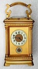 French, brass cased carriage clock, Grand Sonnerie, with selector for Silence, Grand and Petite Sonnerie, in a gilt Corinthian column case with bowed handle, C1900