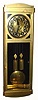 German, Junghans, 2-wt box regulator, in a Deco Style brass case with composite black backboard, rod strike, 8-day, C.1930