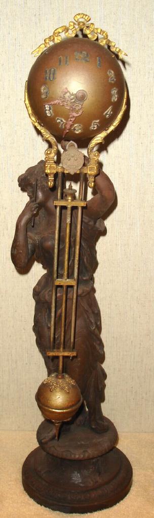 Ansonia Clock Co. New York, C.1895, "JUNO" BALL SWING, swinging arm timepiece, 8-day, the movement contained within the ball at top — Antique Clocks Price Guide
