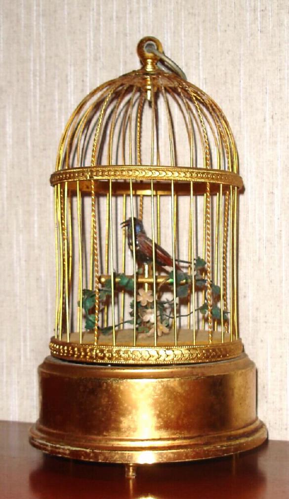 Swiss, Reuge, C.1955, Singing bird in cage, — Antique Clocks Price Guide