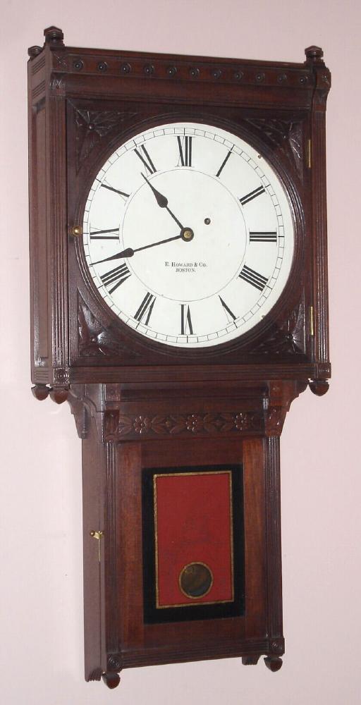 E. Howard and Co., Boston, C.1890, REGULATOR No. 75, in walnut, 8-day, weight driven. — Antique Clocks Price Guide