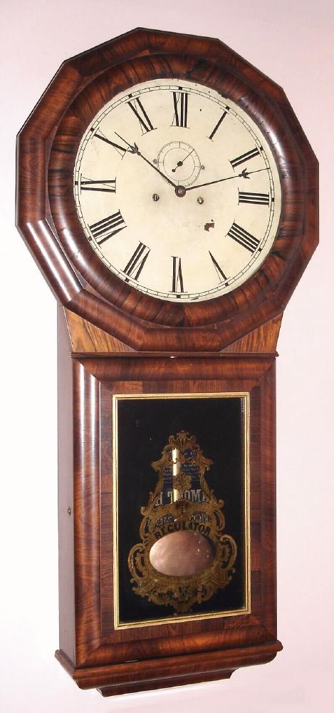 Seth Thomas Clock Co., Thomaston, Conn, C.1868, REGULATOR No.1 - EXTRA, in rosewood veneer, 8-day time and gong strike [2-wt]. — Antique Clocks Price Guide