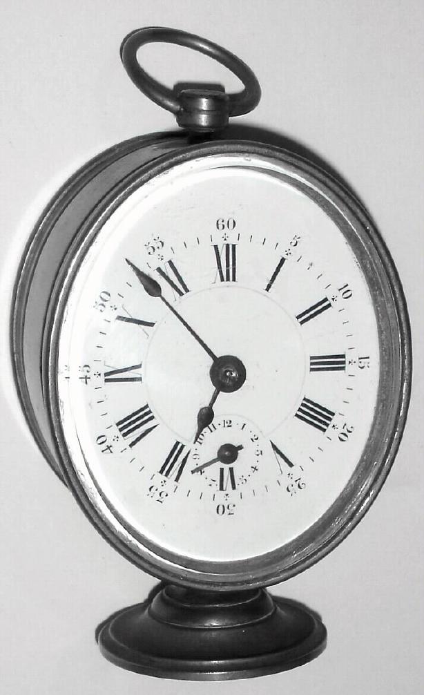 French, Time and alarm carriage clock, C.1880, in an unusual oval case, as-found needing work. — Antique Clocks Price Guide