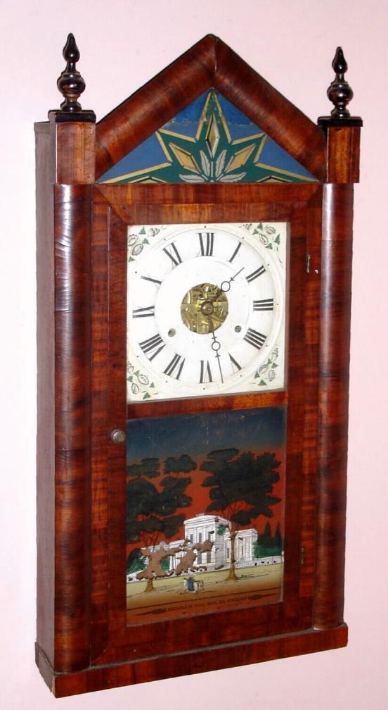 Seth Thomas, Plymouth, Conn., Circa 1845, 30-hour time/strike steeple top shelf clock, brass, 2-wt mov't. — Antique Clocks Price Guide