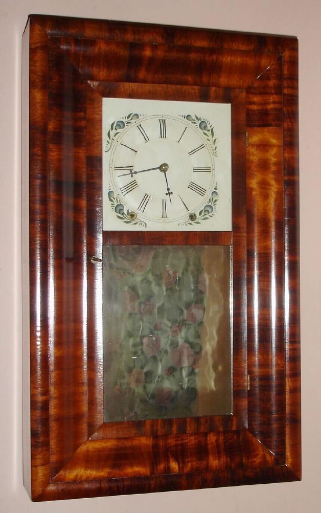 John Birge, Bristol, Conn, rare OG in 3/4 size case, with detached fusee, 8-day time and strike movement, in a well figured mahogany veneer case. — Antique Clocks Price Guide