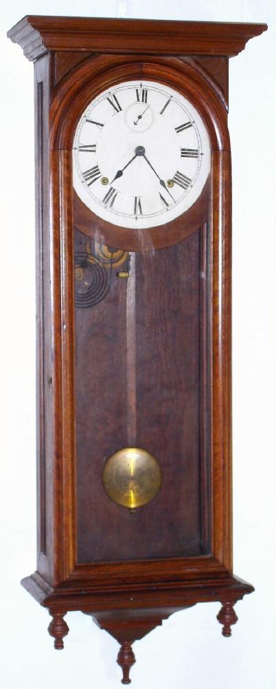 Mov't and case, a C.1900 movement from a Seth Thomas striking "World", long drop, now in a recent home-made walnut case. — Antique Clocks Price Guide