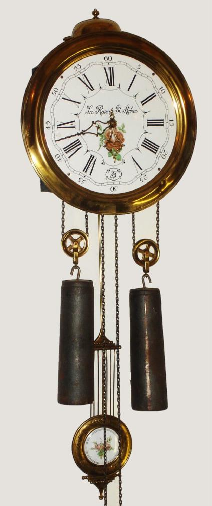 German, in the French Style, C.2000 (modern), 2-wt dial clock, as-found, dial with inscription "La Rose de St. Auban" — Antique Clocks Price Guide