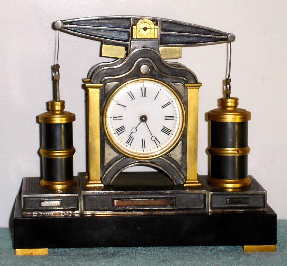 French, "BEAM ENGINE" from the industrial series by Guilmet, 8-day timepiece, c1885 — Antique Clocks Price Guide