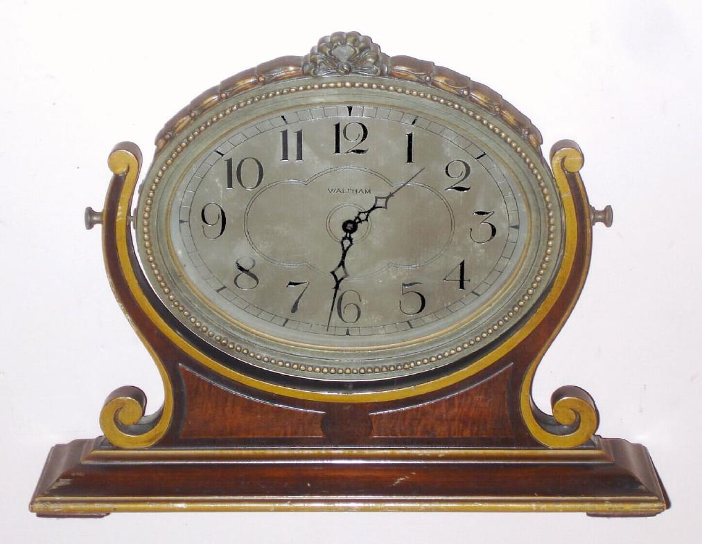 Waltham Watch and Clock Co., Circa 1930, 8-day mantel or desk timepiece. — Antique Clocks Price Guide