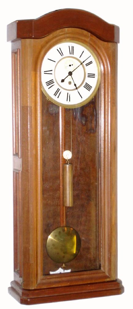 Seth Thomas Clock Co., incomplete regulator No. 4 or 5 {not possible to tell without case trim}, includes case carcass with side lights, door, mov't, bracket, small wt and pendulum, c.1880 — Antique Clocks Price Guide