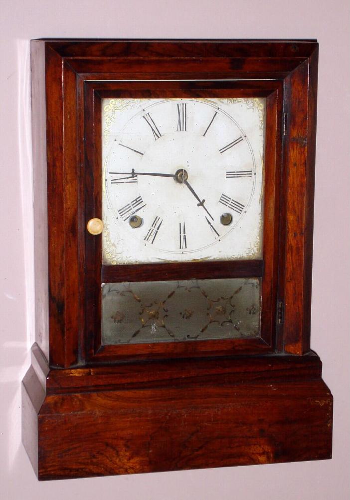 J. C. BROWN [Forestville Mfg], Bristol, Conn, large rosewood cottage, 8-day time and gong strike, c.1850 — Antique Clocks Price Guide