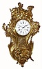 French, Martinot, Paris, very large ormolu cartel clock, the case surmounted by a cherub having spilled out of a chariot pulled by a swan, the bottom of the case showing a reclining Zeus with an eagle at his side, 8-day, time and strike.