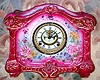 Ansonia Clock Co., C.1914, Royal Bonn, "LA PALMA" porcelain china cased clock, with 8-day, gong strike mov't with open escapement on porcelain dial.