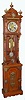 Ansonia Clock Co., C.1901, "ANTIQUE STANDING", 2-weight hall clock, 8-day, hour and half hour gong strike with brass trimmings, silvered 10" dial with gilt center.