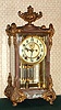 Ansonia Clock Co., New York, 4-glass Crystal Regulator, the "MARQUIS", with open escapement on porcelain dial, and French style trimmings on case, c.1904
