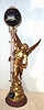 French, large Swinger, or mysterious swinging timepiece, the statue of "LE PROGRES" after the original by Bruchon, a winged male. The extra long swinging arm measures 38"