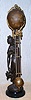 Ansonia Clock Co. New York, C.1895, "HUNTRESS" swinging arm timepiece, 8-day, the movement contained within the ball at top, and the entire arm swinging to keep time.