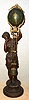 Ansonia Clock Co. New York, C.1895, "JUNO" BALL SWING, swinging arm timepiece, 8-day, the movement contained within the ball at top